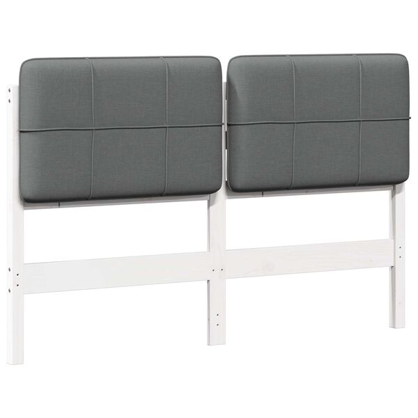 vidaXL Tapecirani uzglavlje s uzglavljem Bijela i svijetlo siva 160 cm