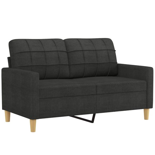 vidaXL 2-dijelni set sofa s jastucima crni od tkanine