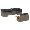 vidaXL 9-dijelni set vrtnih sofa od poliratana s jastucima sivi