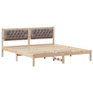 vidaXL Krevetna konstrukcija s uzglavljem Sivo-smeđa 160 x 200 cm