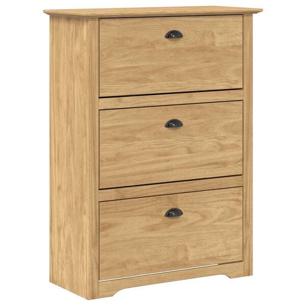 vidaXL Polica za cipele s ladicama BODO Medeno smeđa 80 x 35 x 118 cm