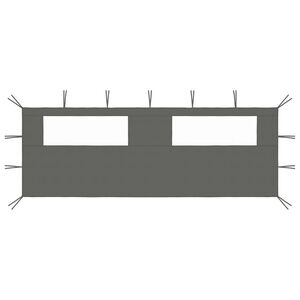 vidaXL Bočni zid za sjenicu s prozorima 6 x 2 m antracit