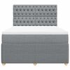 vidaXL Krevet box spring s madracem svjetlosiva 160x200 cm tkanina
