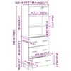vidaXL Highboard Crni hrast 69,5 x 34 x 180 cm Konstruirano drvo