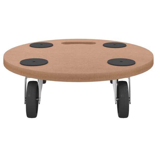 vidaXL Transportne platforme s kotačima 2 kom okrugle drvene