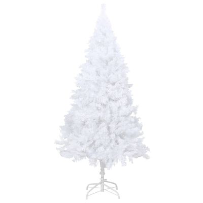 vidaXL Umjetno osvijetljeno božićno drvce gustih grana bijelo 210 cm