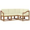 vidaXL Set vanjskih sofa s jastukom 4 pcs Prirodna i krem