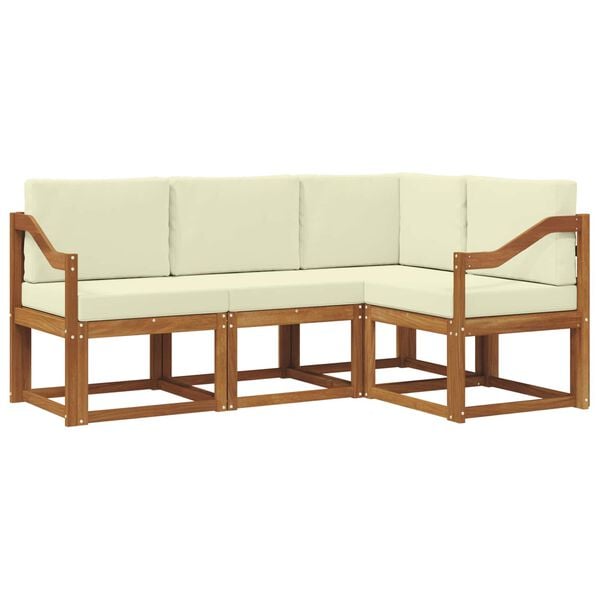 vidaXL Set vanjskih sofa s jastukom 4 pcs Prirodna i krem