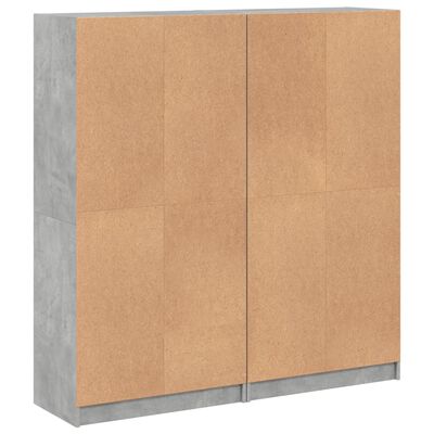 vidaXL Regal za knjige s vratima boja betona 136x37x142 cm drveni