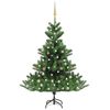 vidaXL Umjetno drvce kavka&scaron;ka jela LED s kuglicama zeleno 150 cm