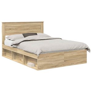 vidaXL Krevetna konstrukcija Jednobojno Sonoma hrast 150 x 200 cm