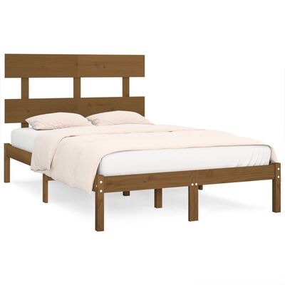 vidaXL Okvir za krevet masivno drvo boja meda 135 x 190 cm bračni