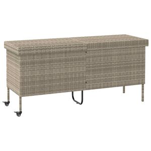 vidaXL Vrtna kutija za pohranu s kotačima svijetlosiva 160x55x75 cm poli ratan