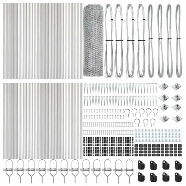 vidaXL Stup za ogradu Srebrno 100 x 0,6 m (mreža 25 mm) Čelik