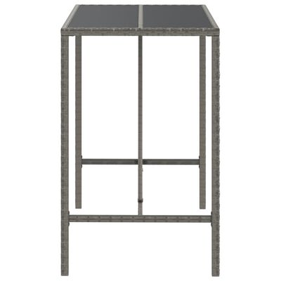 vidaXL Barski stol sa staklenom pločom sivi 110x70x110 cm poliratan