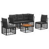 vidaXL Set vanjskih sofa 6 pcs Crna i tamno siva Poliester