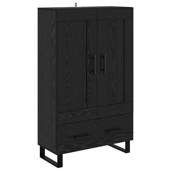 vidaXL Highboard Crni hrast 69,5 x 31 x 115 cm Konstruirano drvo