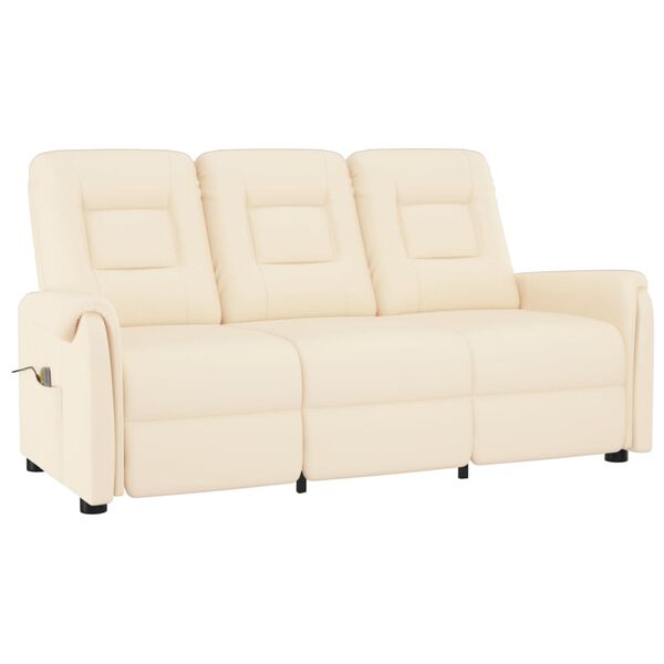 vidaXL Masažni trosjed od umjetne kože krem