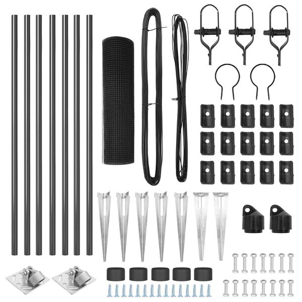vidaXL Stup za ogradu Siva 10 x 0,5 m (mreža 25 x 25 mm) Čelik
