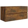 vidaXL Ormarić za umivaonik boja dimljenog hrasta 90x38,5x45 cm drveni