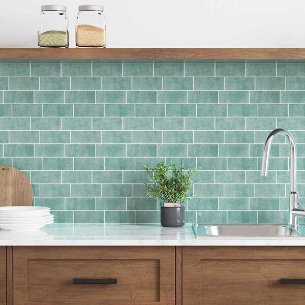 vidaXL Subway pločica 10 pcs Siva zelena 29.4 x 21.4 cm