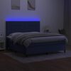 vidaXL Krevet box spring s madracem LED plavi 180x200 cm od tkanine