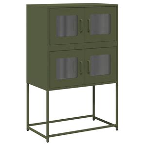 vidaXL Visoka ploča maslinasto zelena 68x39x107 cm čelik