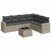 vidaXL 7-dijelni set vrtnih sofa svjetlosivi od poliratana