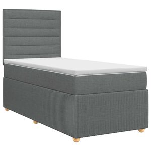 vidaXL Boxspring krevet s madracem Tamnosiva Jjedan Tkanina