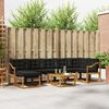 vidaXL Set vanjskih sofa s jastukom 8 pcs Prirodna i crna