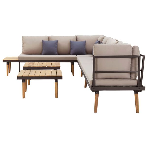 vidaXL Vrtna garnitura za 8 osoba s jastucima masivno bagremovo drvo