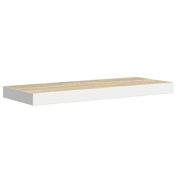 vidaXL Plutajuća zidna polica boja hrasta i bijela 60x23,5x3,8 cm MDF