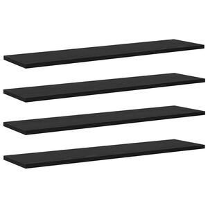 vidaXL Police za knjige 4 pcs Crna 80 x 20 x 1,5 cm Konstruirano drvo