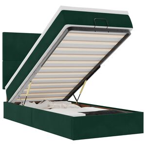 vidaXL Okvir kreveta s madracima tamnozeleni 90x200cm bar&scaron;unasti