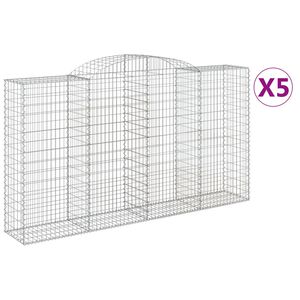 vidaXL Lučne gabionske ko&scaron;are 5 kom 300x50x160/180cm pocinčano željezo