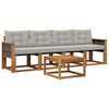 vidaXL Set vanjskih sofa 5 kom. Prirodna i svjetlosiva