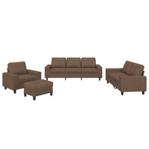 vidaXL 4-dijelna sofa garnitura smeđa tkanina