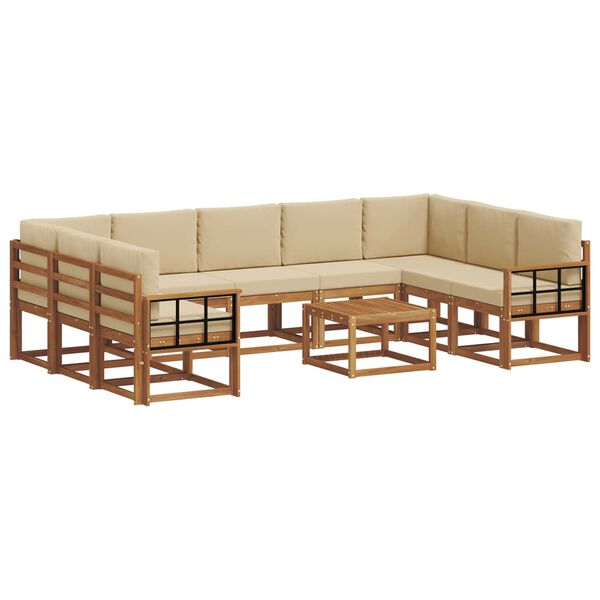 vidaXL Set vanjskih sofa s jastukom 10 pcs Prirodna i bež