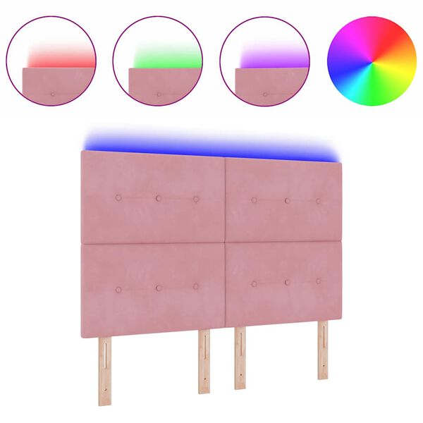 vidaXL Uzglavlje S LED lampica s uzglavljem Ružičasta 72 cm Bar&scaron;un