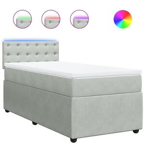 vidaXL Box spring krevet s madracem svjetlosivi 80 x 200 cm bar&scaron;unasti
