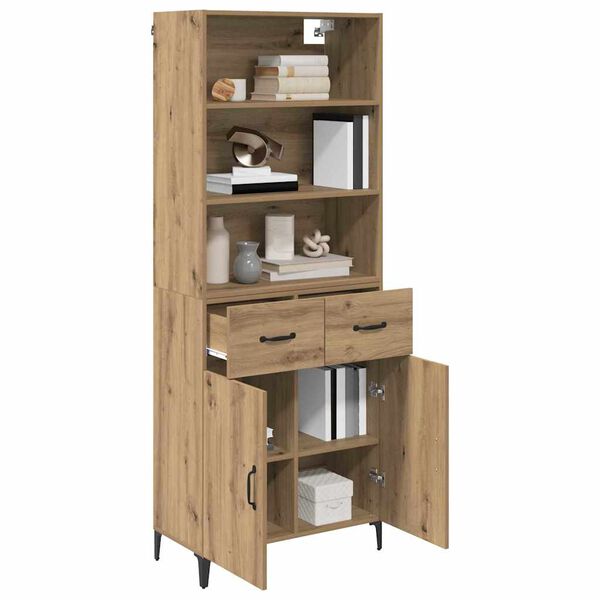 vidaXL Highboard Umjetnički hrast 69,5 x 34 x 180 cm Konstruirano drvo