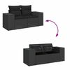 vidaXL 6-dijelni set vrtnih sofa s jastucima crni od poliratana