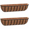 vidaXL Zidna korita crna 2 kom obloge od kokosa 61x19x16 cm čelična