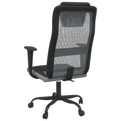 vidaXL Uredska stolica podesive visine sivo-crna od tkanine i kože