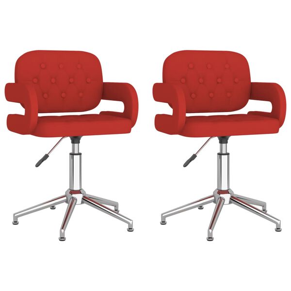 vidaXL Okretne blagovaonske stolice od umjetne kože 2 kom boja vina