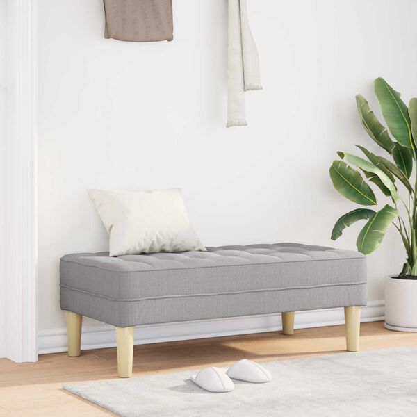 vidaXL klupa s jastukom Oblačnosiva 113 x 57 x 39 cm tkanina