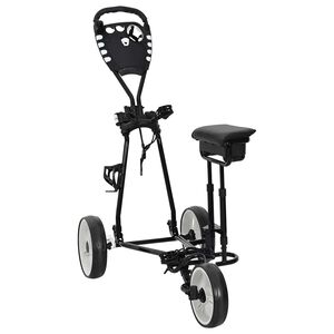 vidaXL Golf Trolej s sjedi&scaron;tem Crna i bijela Željezo Sklopivo