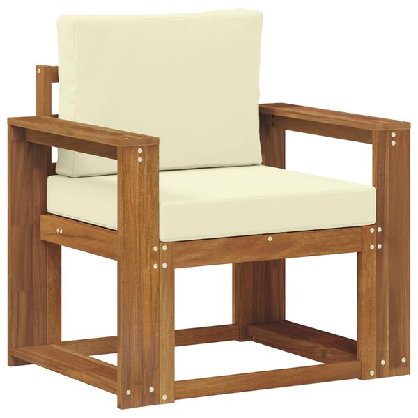 vidaXL Vanjski kauč Čvrsto drvo akacije i poliester Prirodna