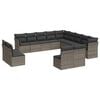 vidaXL 12-dijelni set vrtnih sofa od poliratana s jastucima sivi