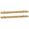 vidaXL Zidne police 2 kom 90 x 15 x 4 cm od masivne tikovine